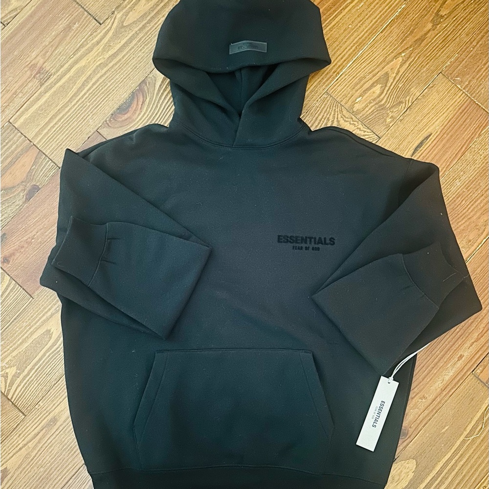 Essentials Jet Black Pullover Hoodie